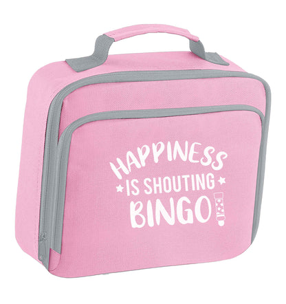 Happiness is shouting bingo! insulated pink lunch bag cooler