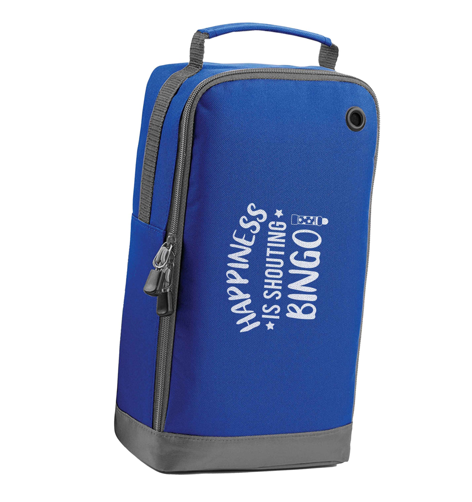 Happiness is shouting bingo! blue sports shoe bag horizontal print