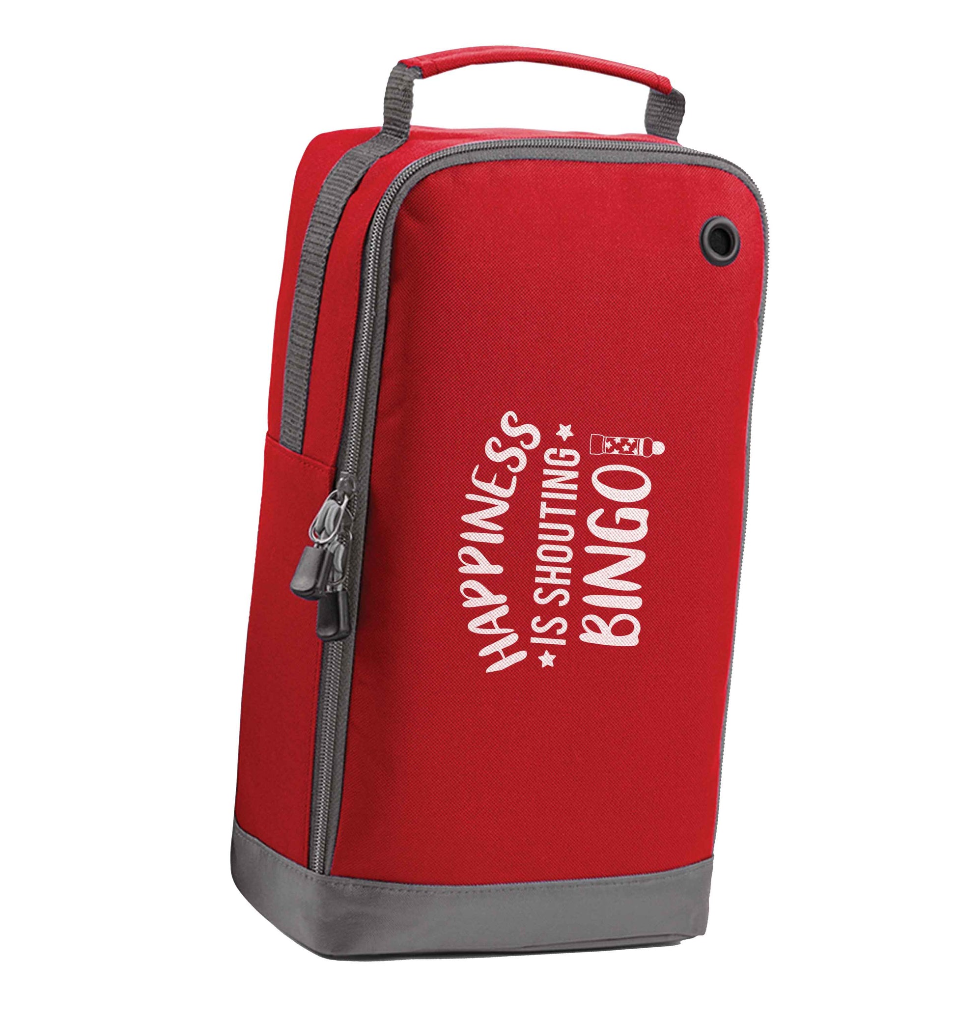 Happiness is shouting bingo! red sports shoe bag horizontal print