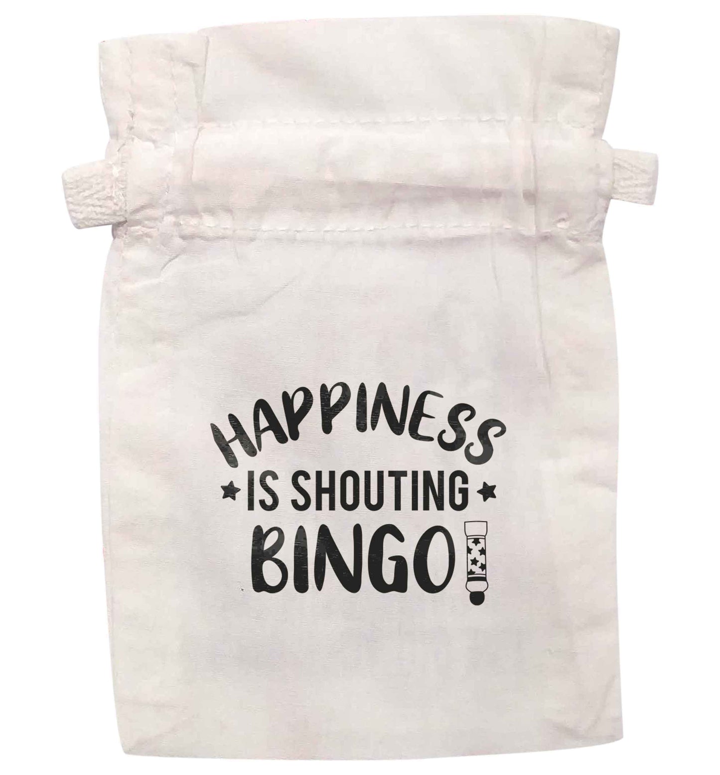 Happiness is shouting bingo! | XS - L | Pouch / Drawstring bag / Sack | Organic Cotton | Bulk discounts available!