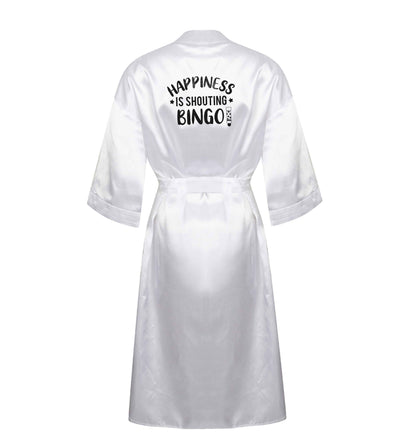 Happiness is shouting bingo! XL/XXL white ladies dressing gown size 16/18