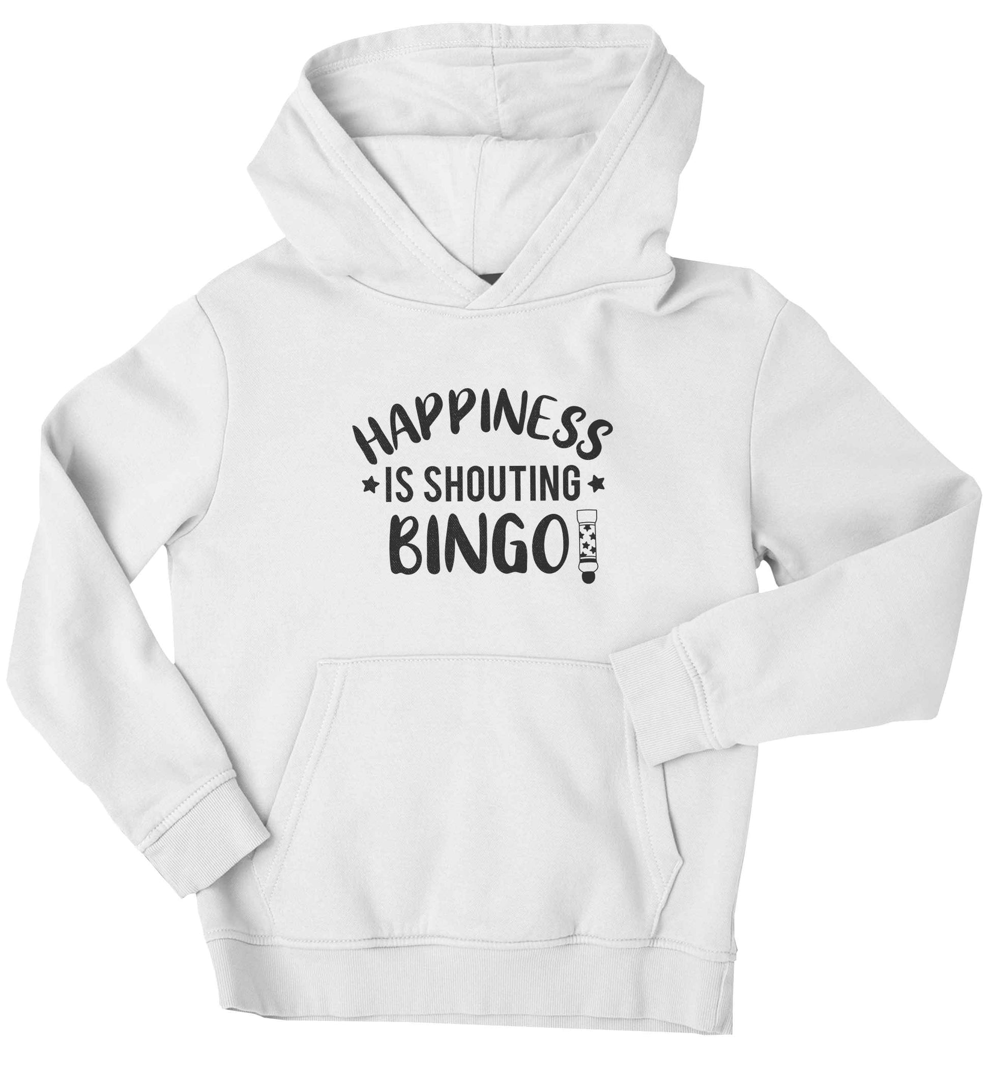 Happiness is shouting bingo! children's white hoodie 12-13 Years