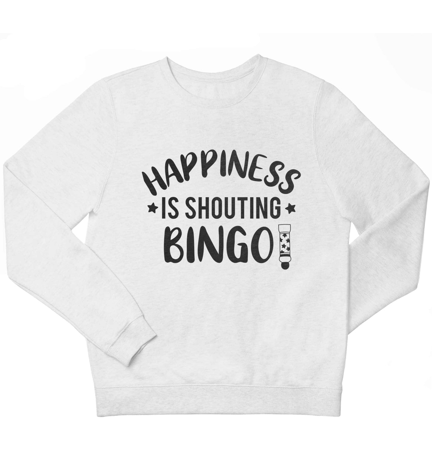 Happiness is shouting bingo! children's white sweater 12-13 Years