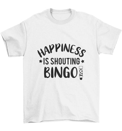 Happiness is shouting bingo! Children's white Tshirt 12-13 Years