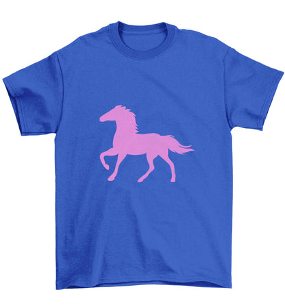 Pink horse Children's blue Tshirt 12-13 Years