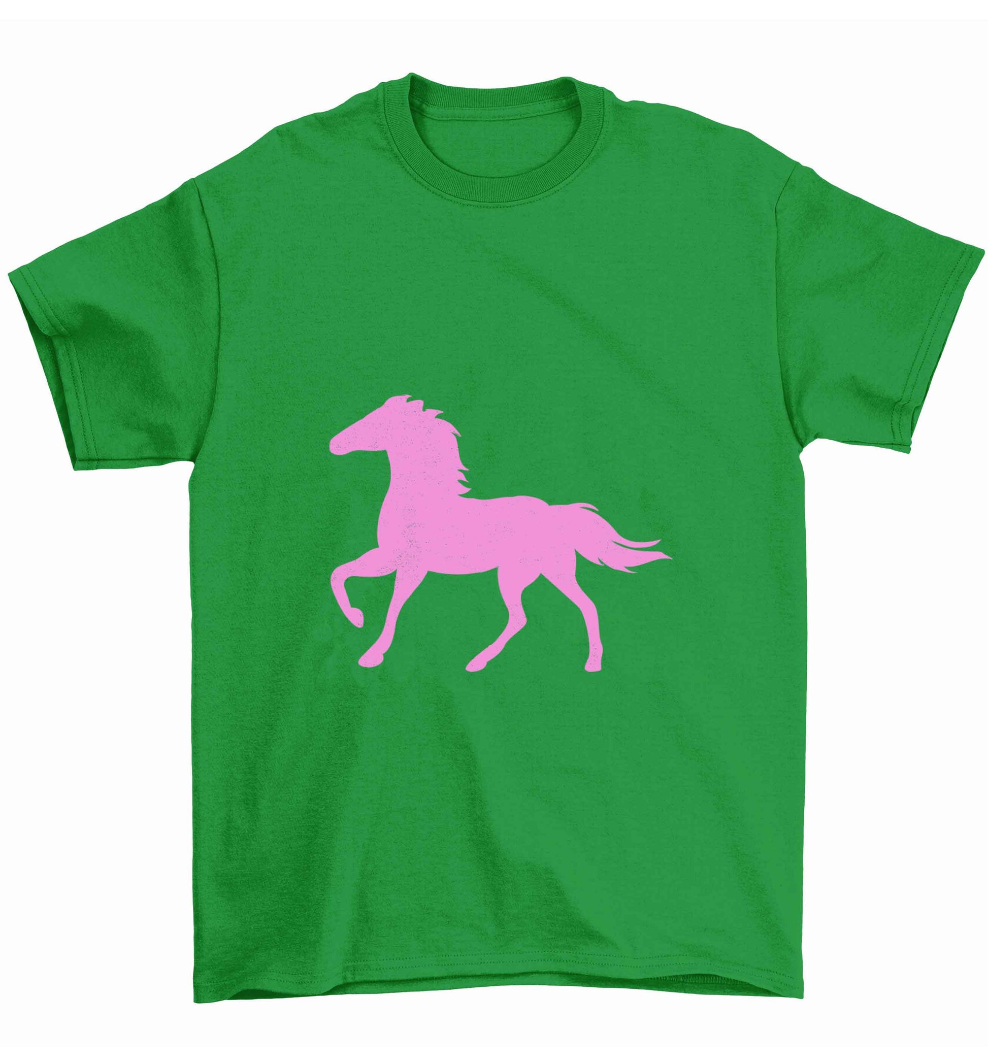 Pink horse Children's green Tshirt 12-13 Years