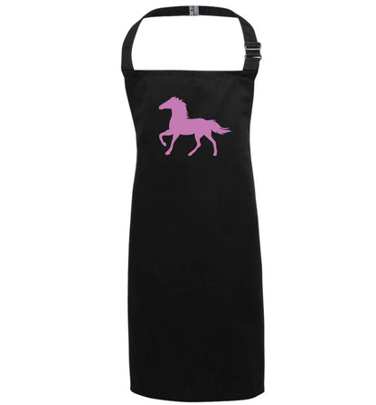 Pink horse black apron 7-10 years