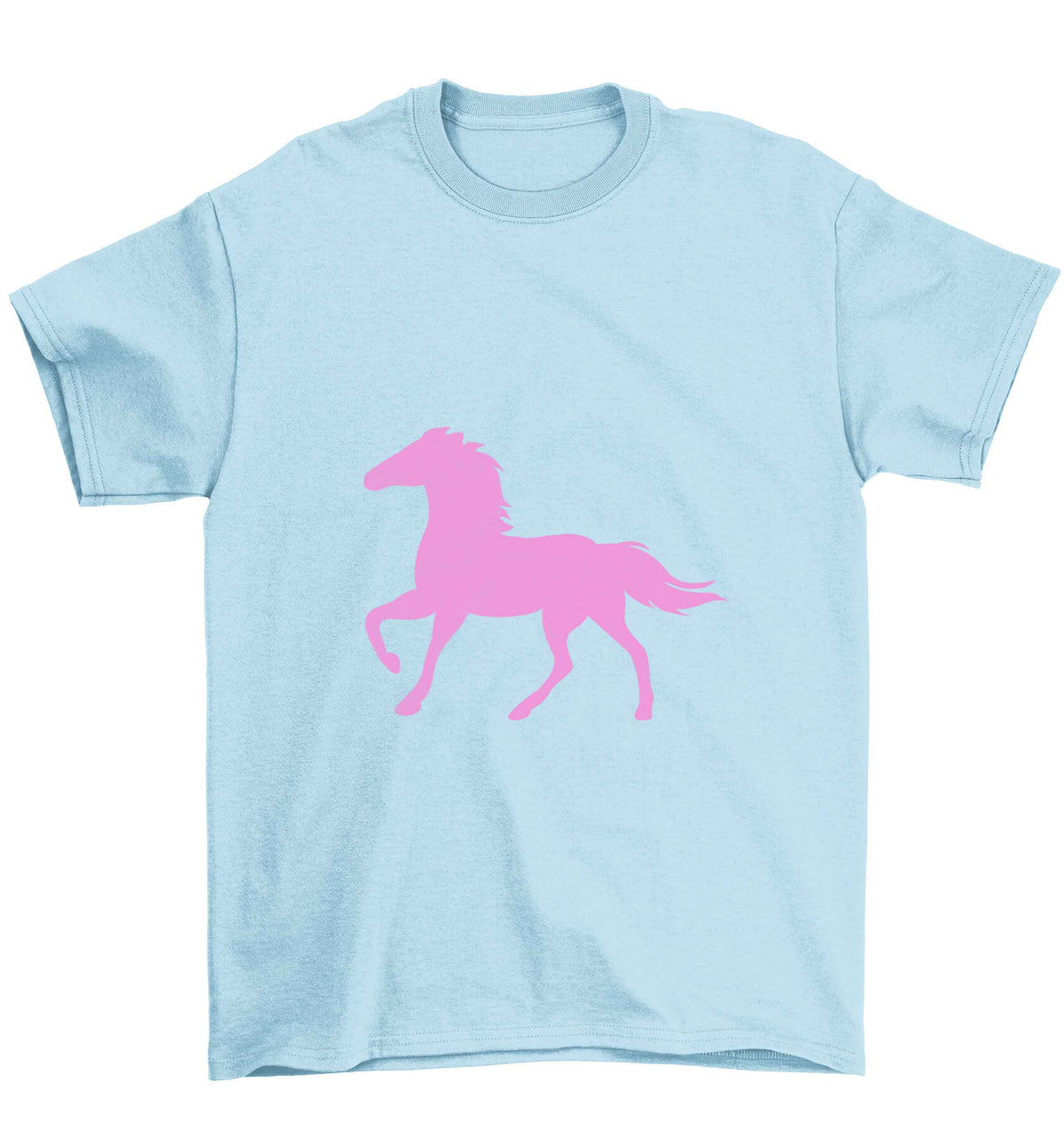 Pink horse Children's light blue Tshirt 12-13 Years