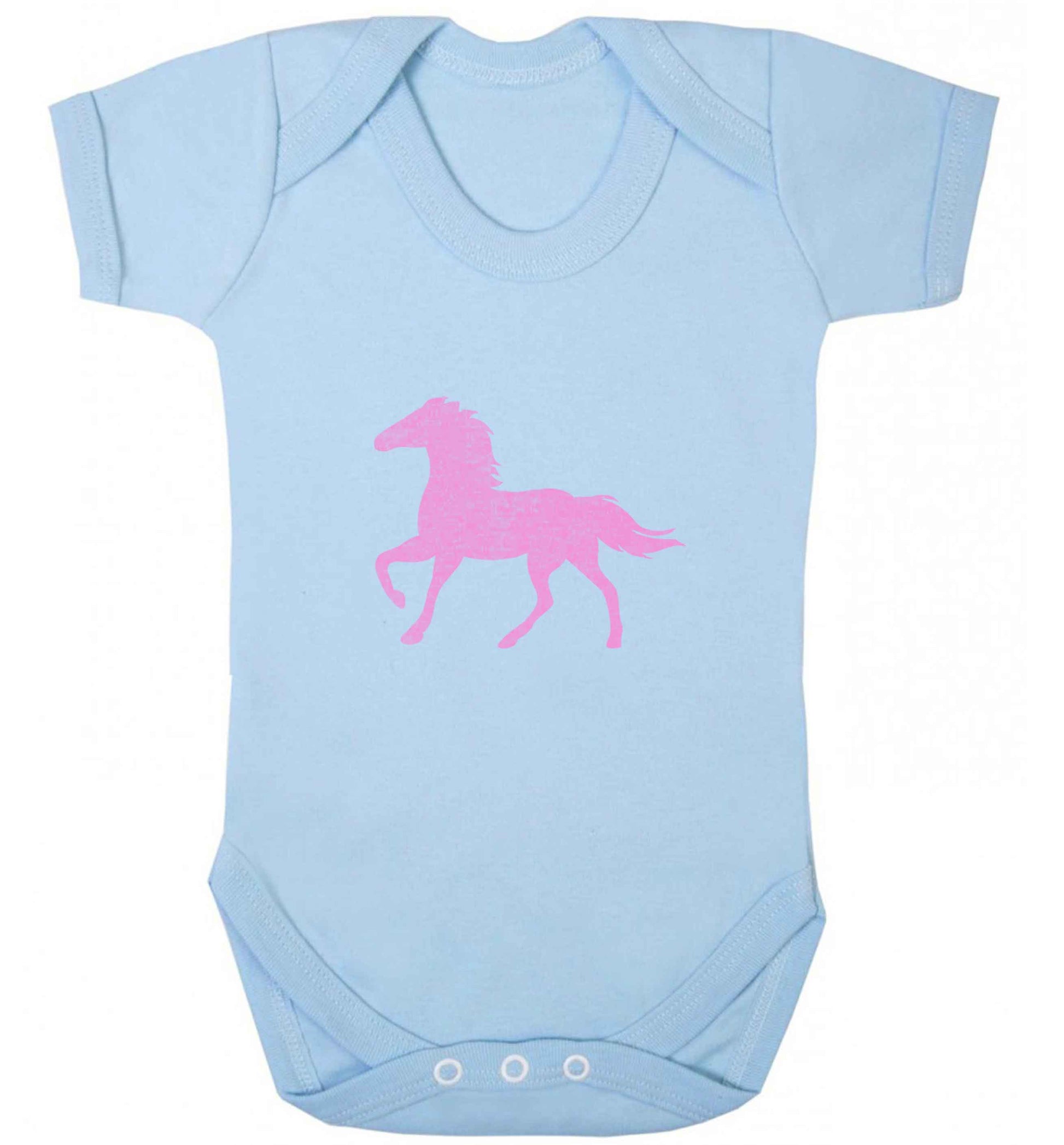 Pink horse baby vest pale blue 18-24 months