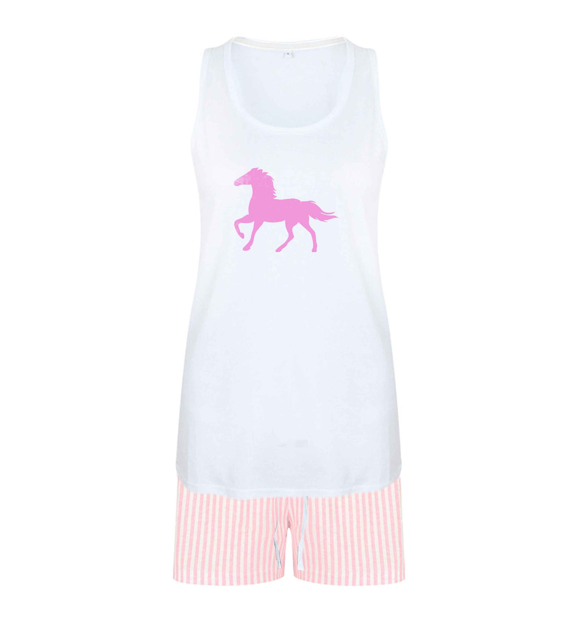Pink horse size XL women's pyjama shorts set in pink 