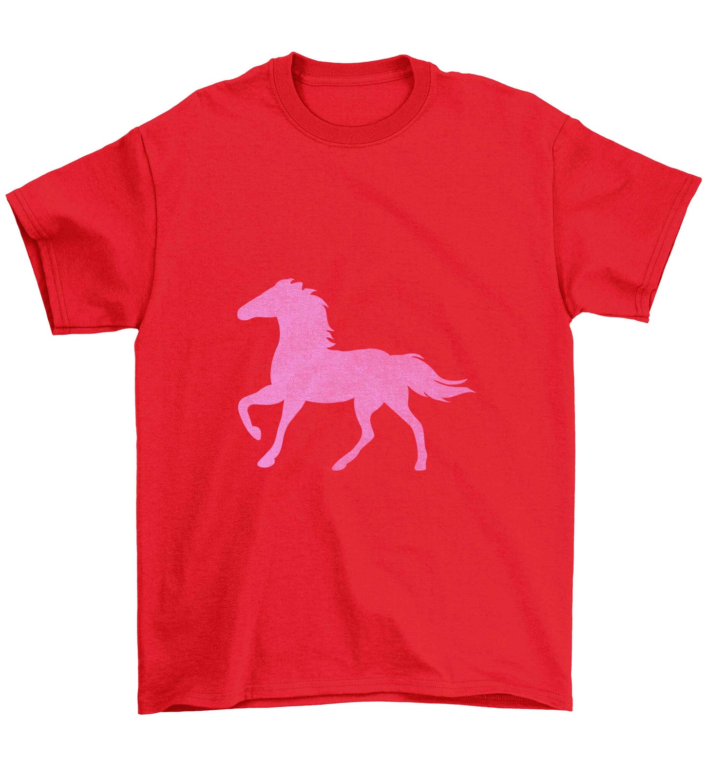 Pink horse Children's red Tshirt 12-13 Years