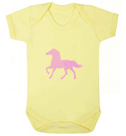 Pink horse baby vest pale yellow 18-24 months