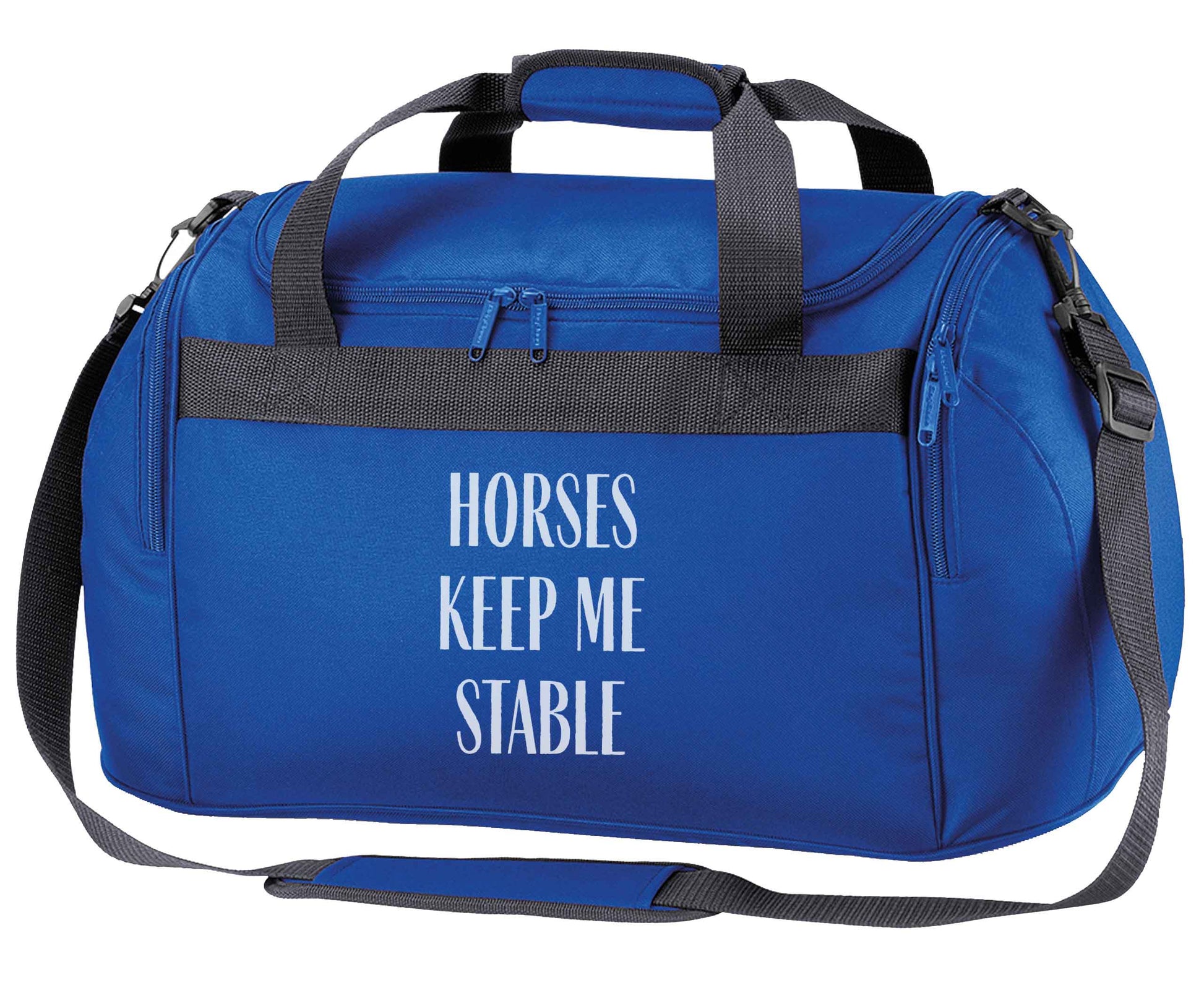 Horses keep me stable royal blue holdall / duffel bag