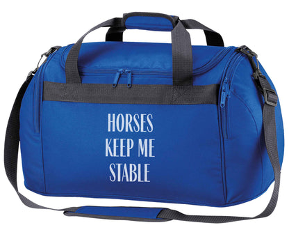 Horses keep me stable royal blue holdall / duffel bag