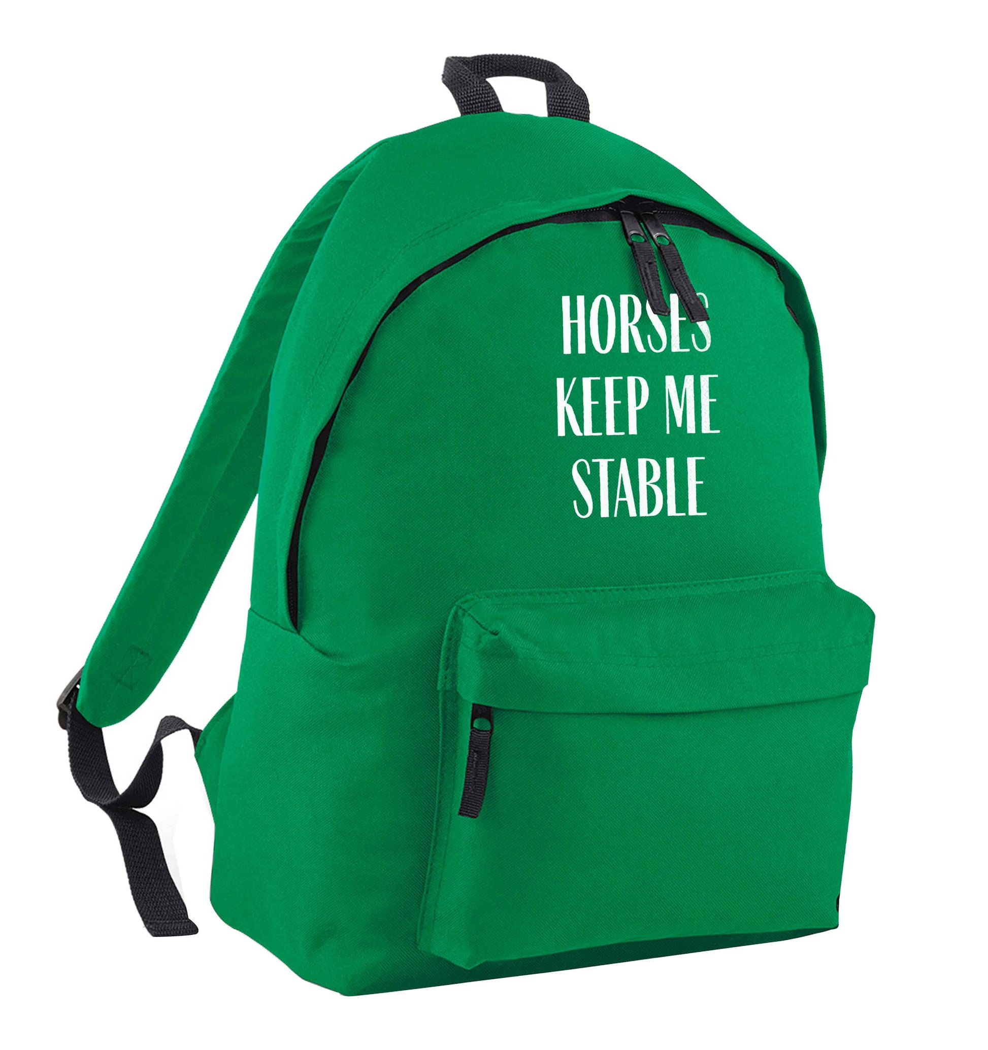 Horses keep me stable green adults backpack