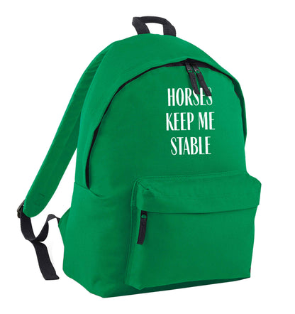 Horses keep me stable green adults backpack