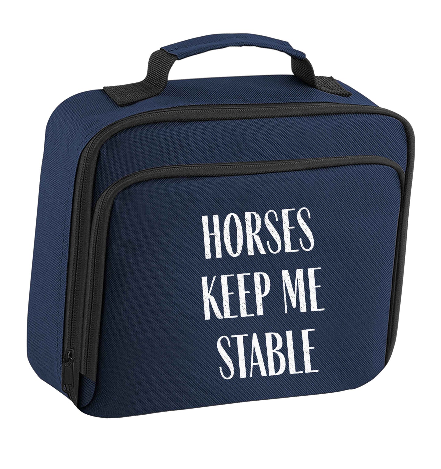 Horses keep me stable insulated navy lunch bag cooler