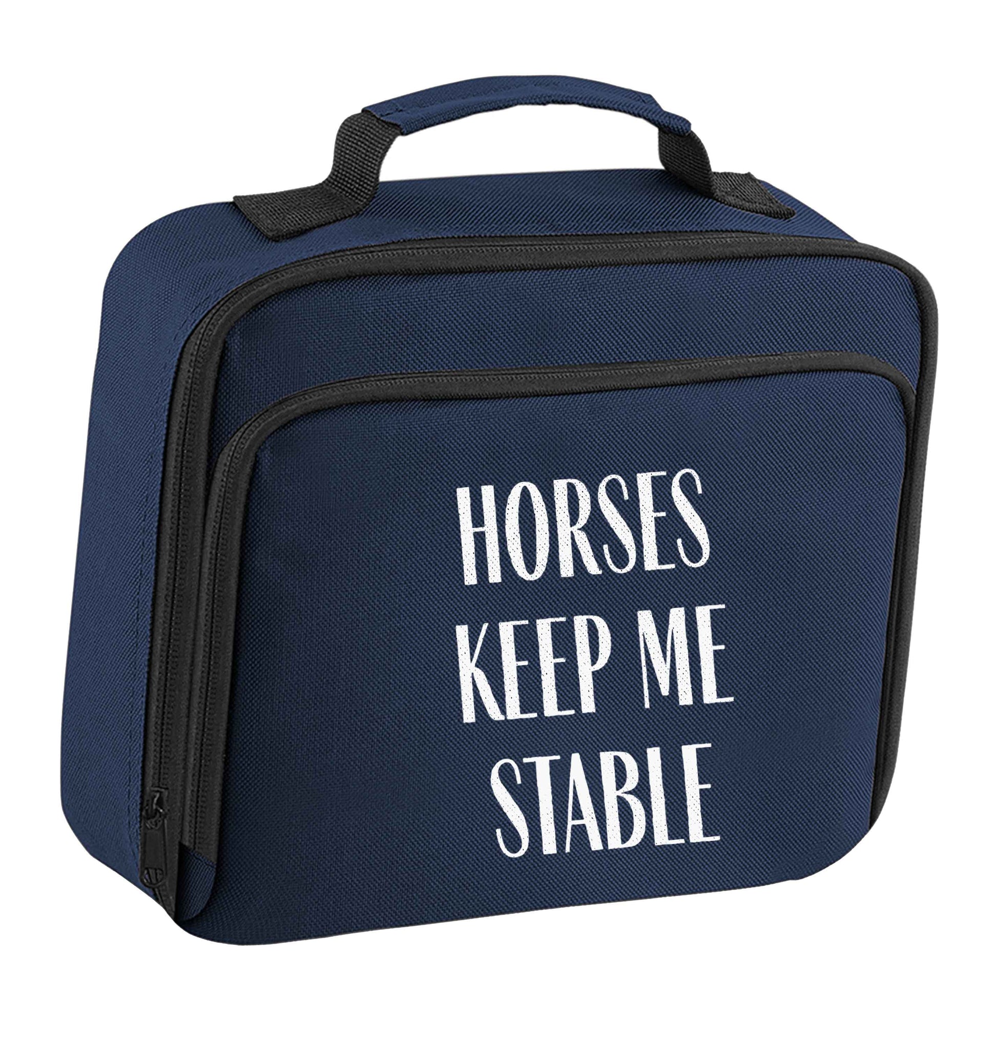 Horses keep me stable insulated navy lunch bag cooler