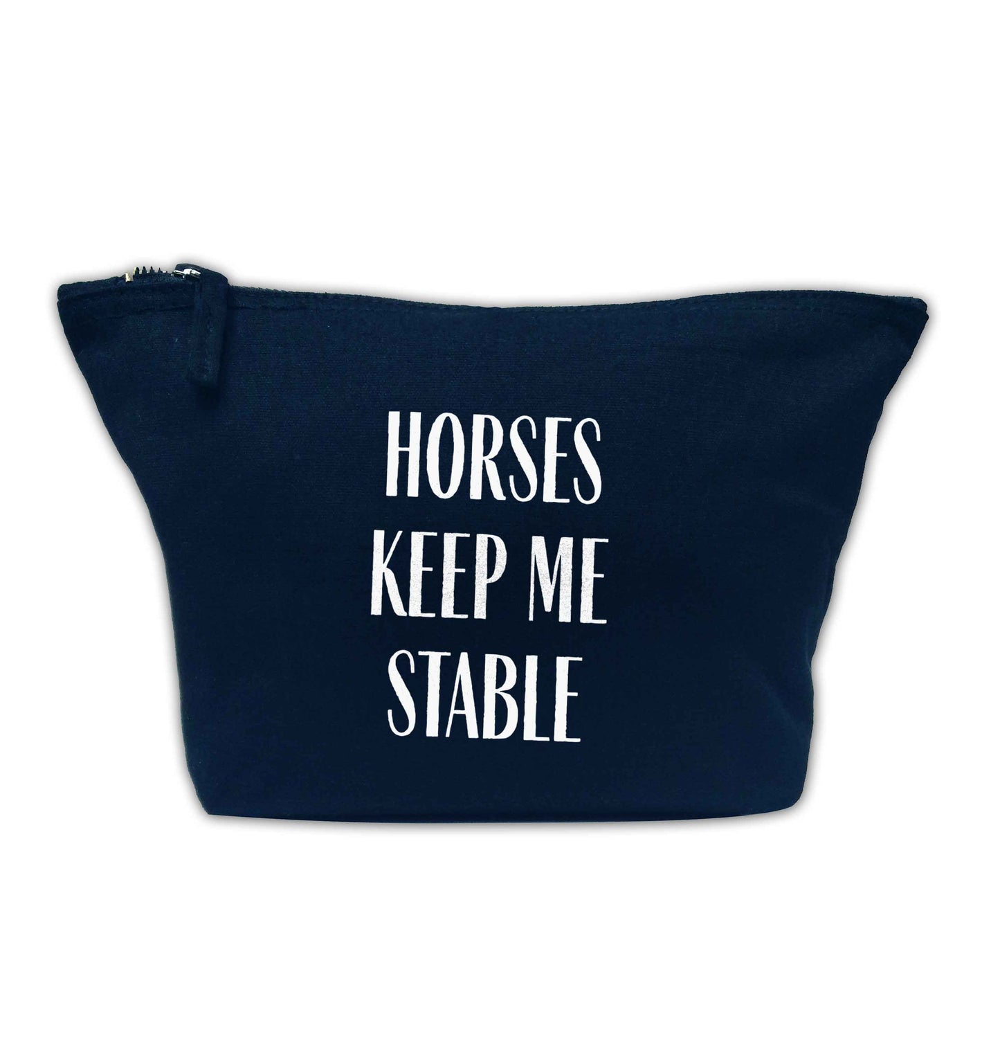 Horses keep me stable navy makeup bag