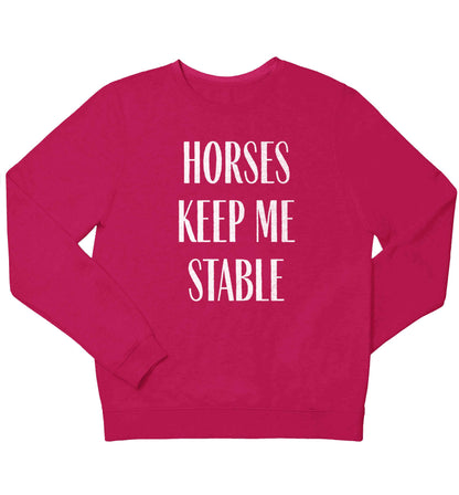 Horses keep me stable children's pink sweater 12-13 Years