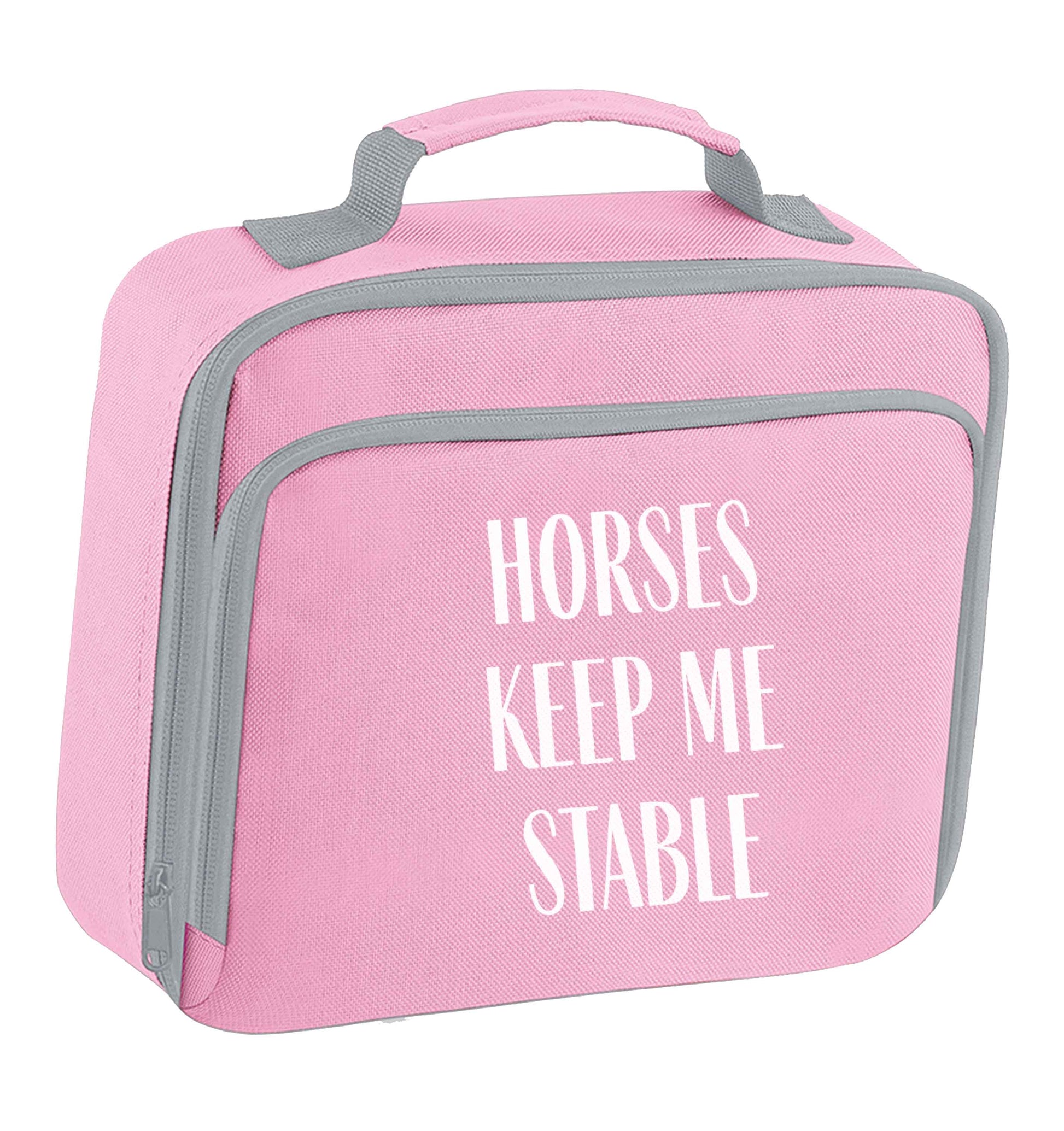 Horses keep me stable insulated pink lunch bag cooler