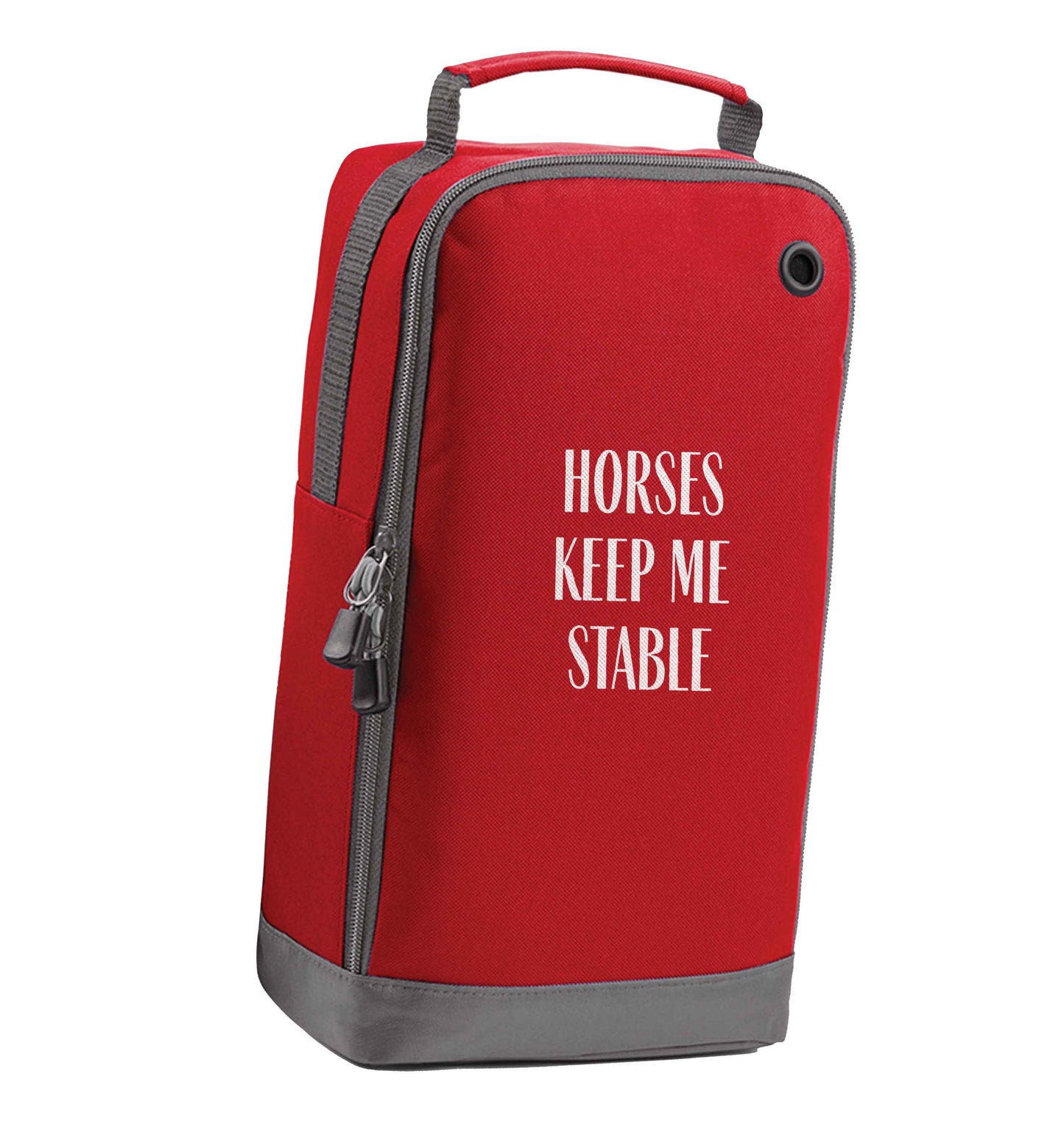 Horses keep me stable red sports shoe bag vertical print