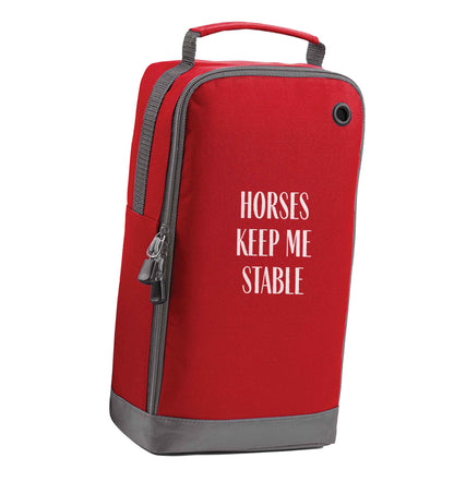 Horses keep me stable red sports shoe bag vertical print