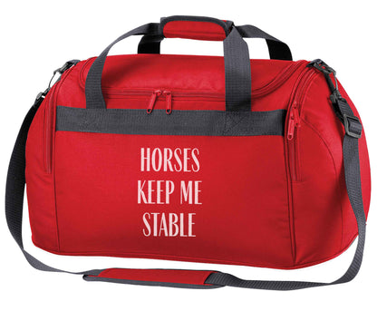 Horses keep me stable red holdall / duffel bag