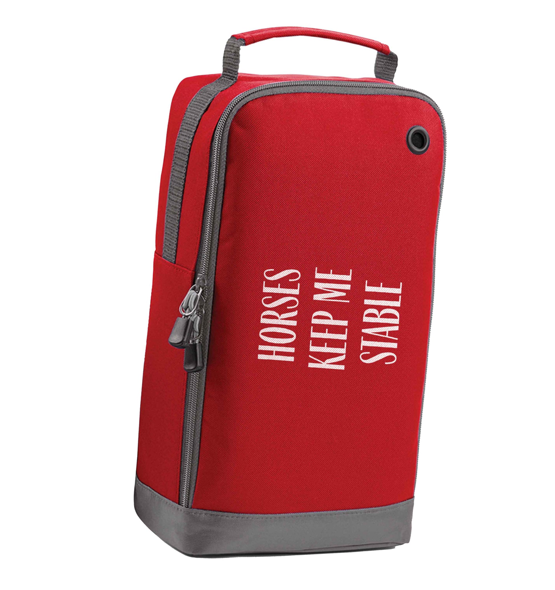 Horses keep me stable red sports shoe bag horizontal print