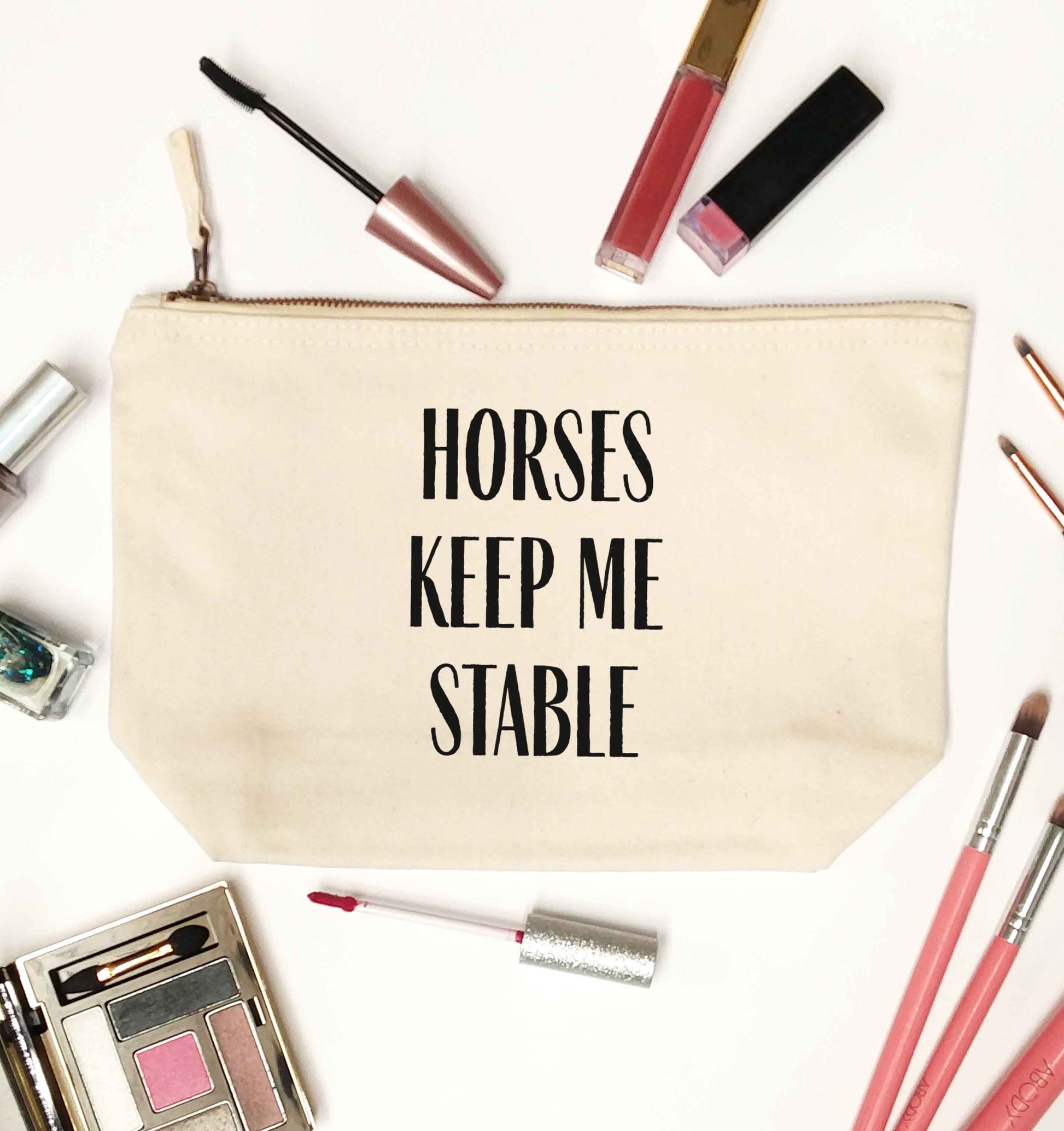 Horses keep me stable natural makeup bag