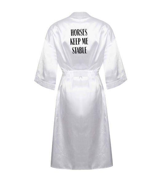 Horses keep me stable XL/XXL white ladies dressing gown size 16/18