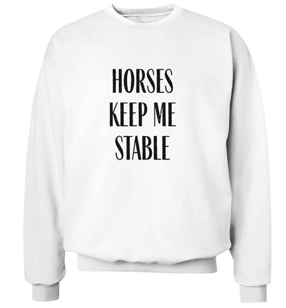 Horses keep me stable adult's unisex white sweater 2XL
