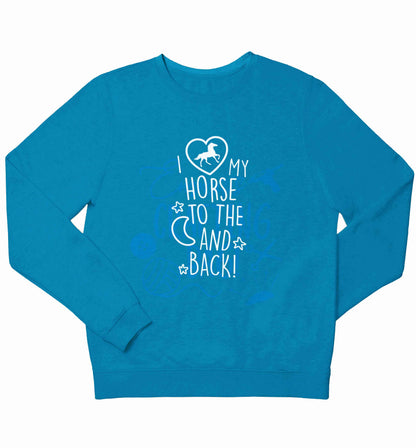 I love my horse to the moon and back children's blue sweater 12-13 Years