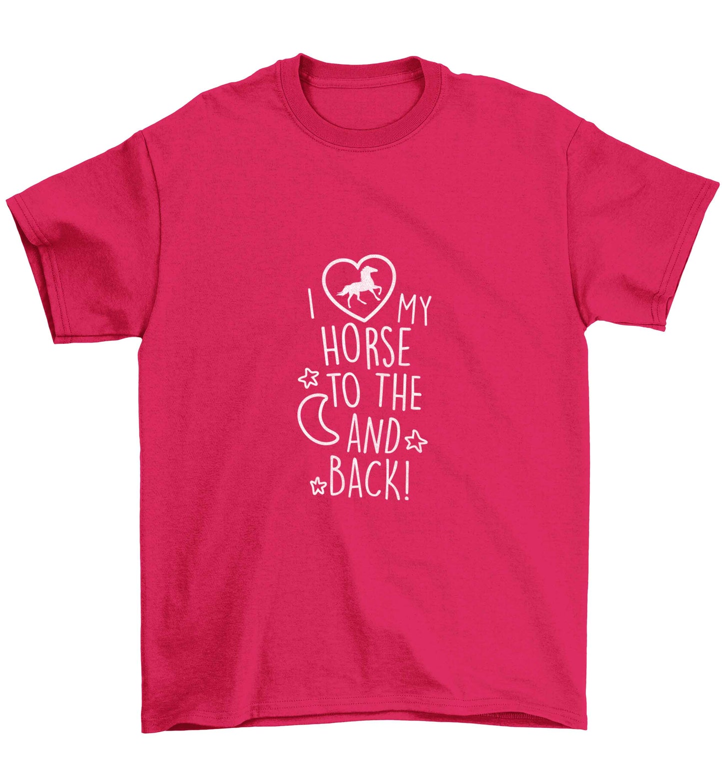 I love my horse to the moon and back Children's pink Tshirt 12-13 Years