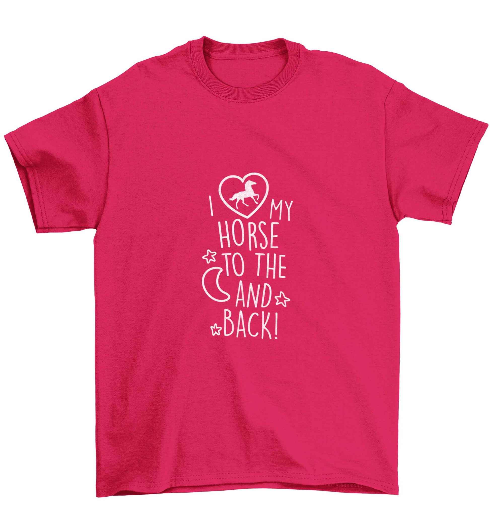 I love my horse to the moon and back Children's pink Tshirt 12-13 Years