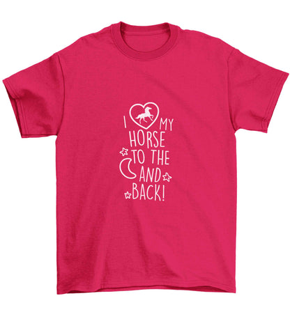 I love my horse to the moon and back Children's pink Tshirt 12-13 Years