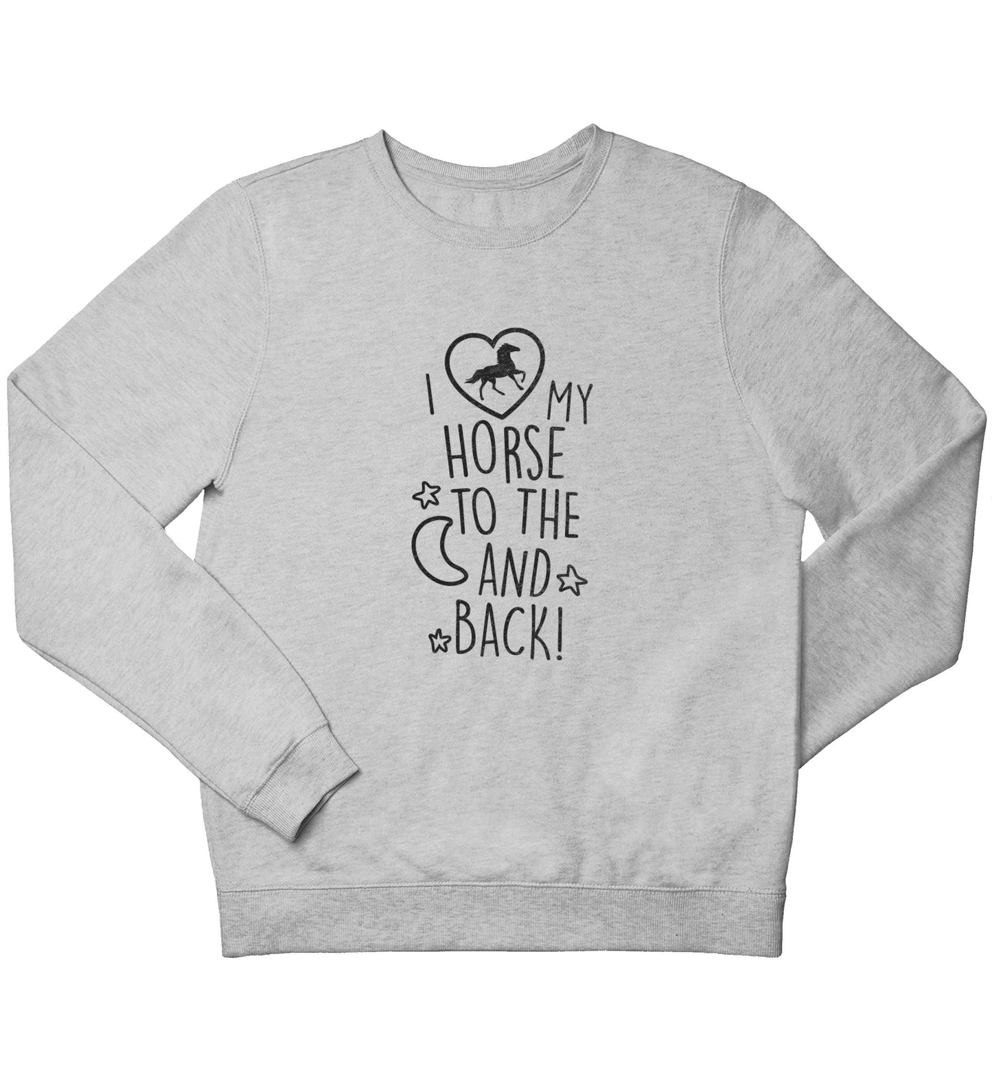 I love my horse to the moon and back children's grey sweater 12-13 Years