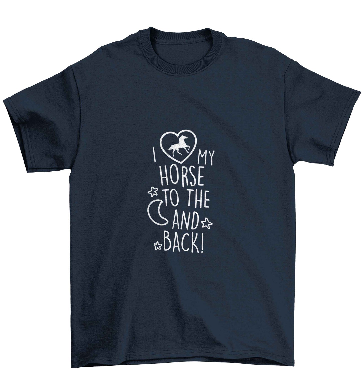 I love my horse to the moon and back Children's navy Tshirt 12-13 Years