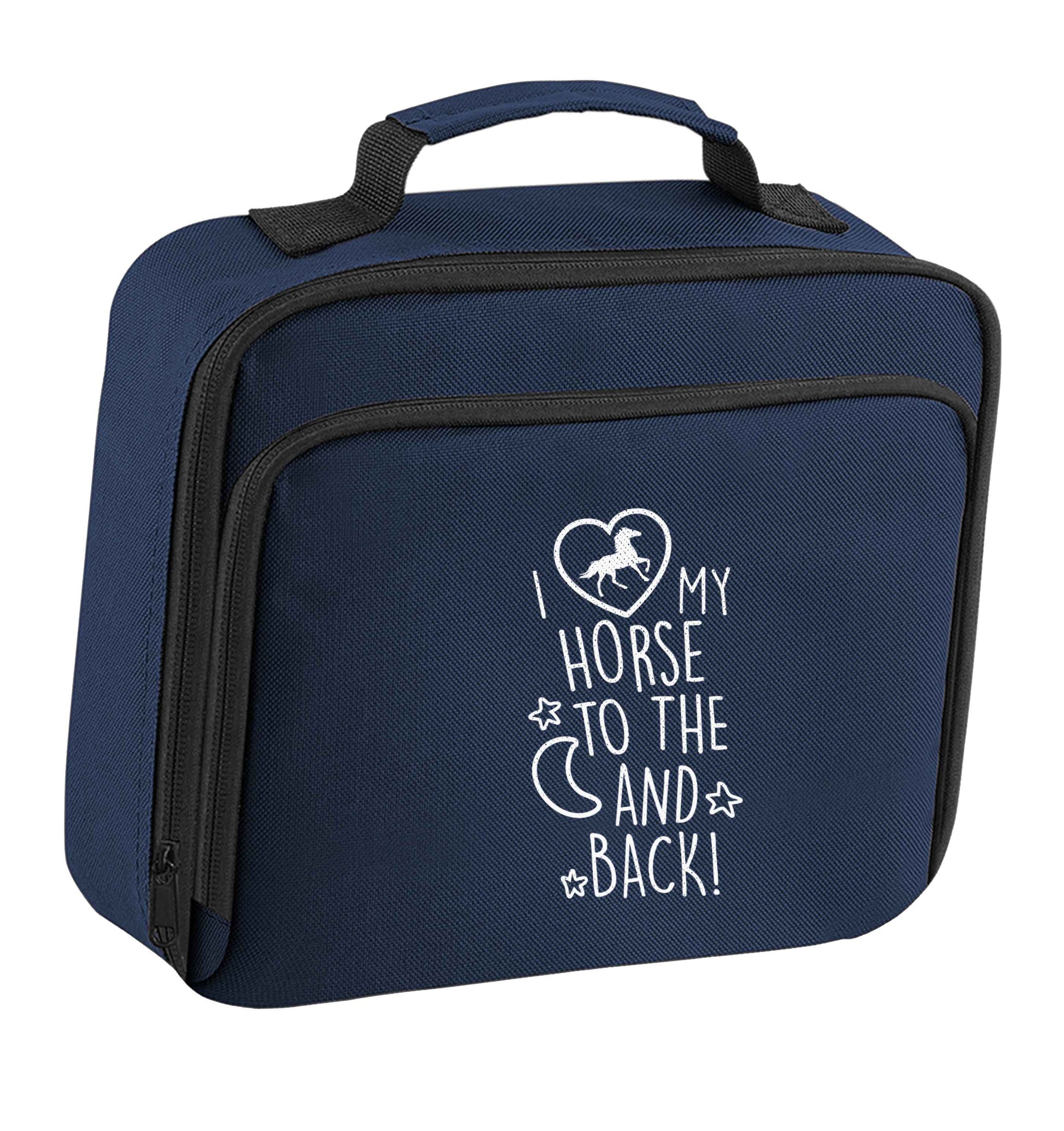 I love my horse to the moon and back insulated navy lunch bag cooler