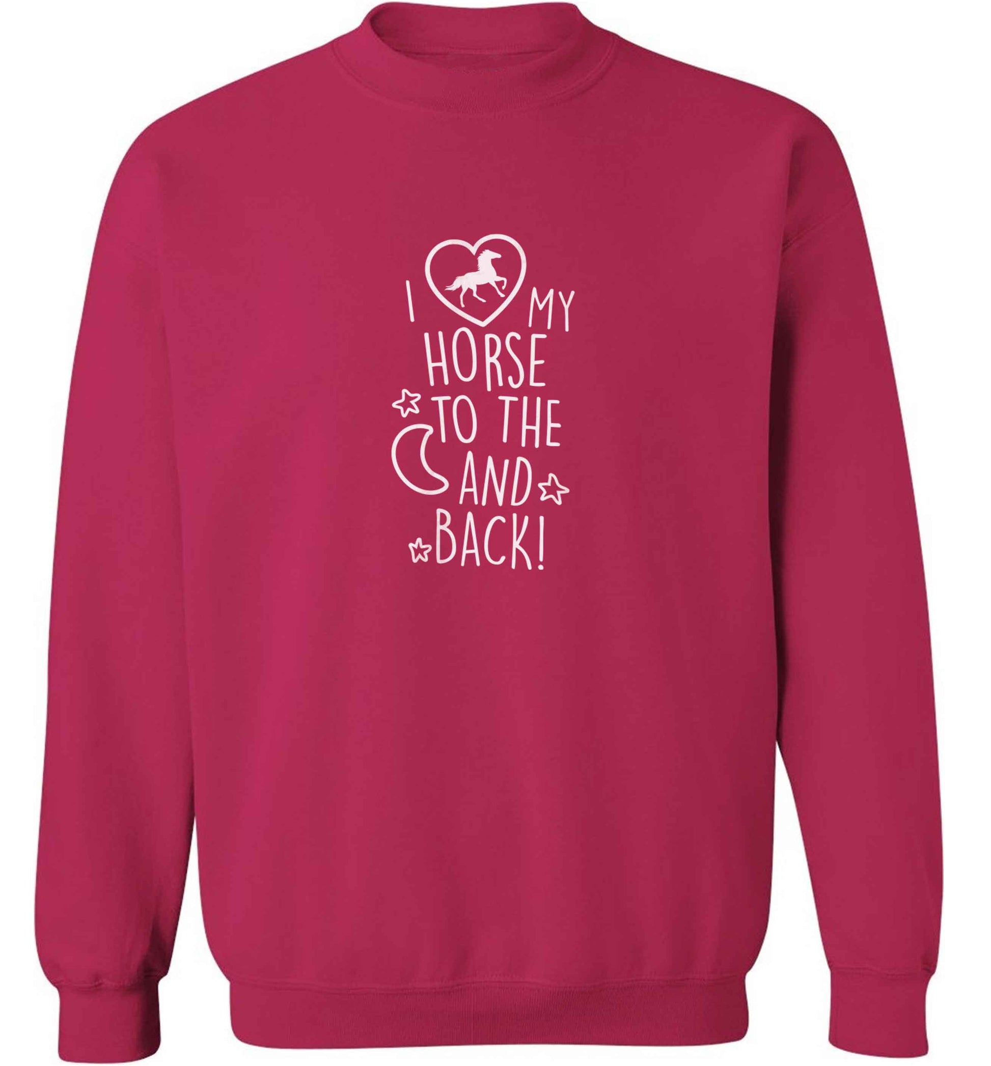 I love my horse to the moon and back adult's unisex pink sweater 2XL