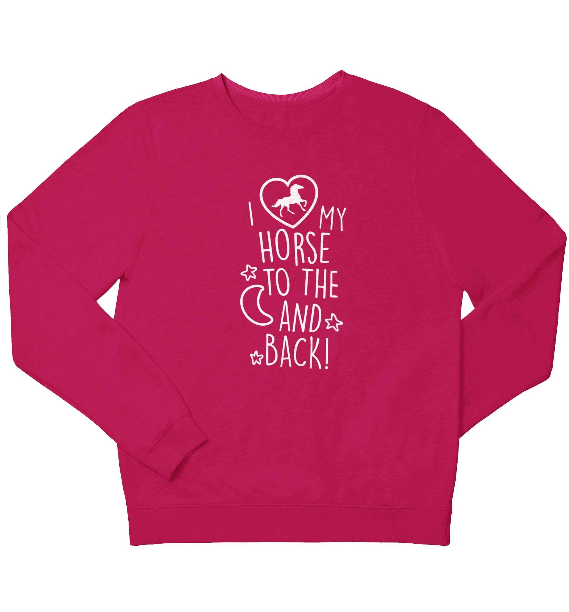 I love my horse to the moon and back children's pink sweater 12-13 Years