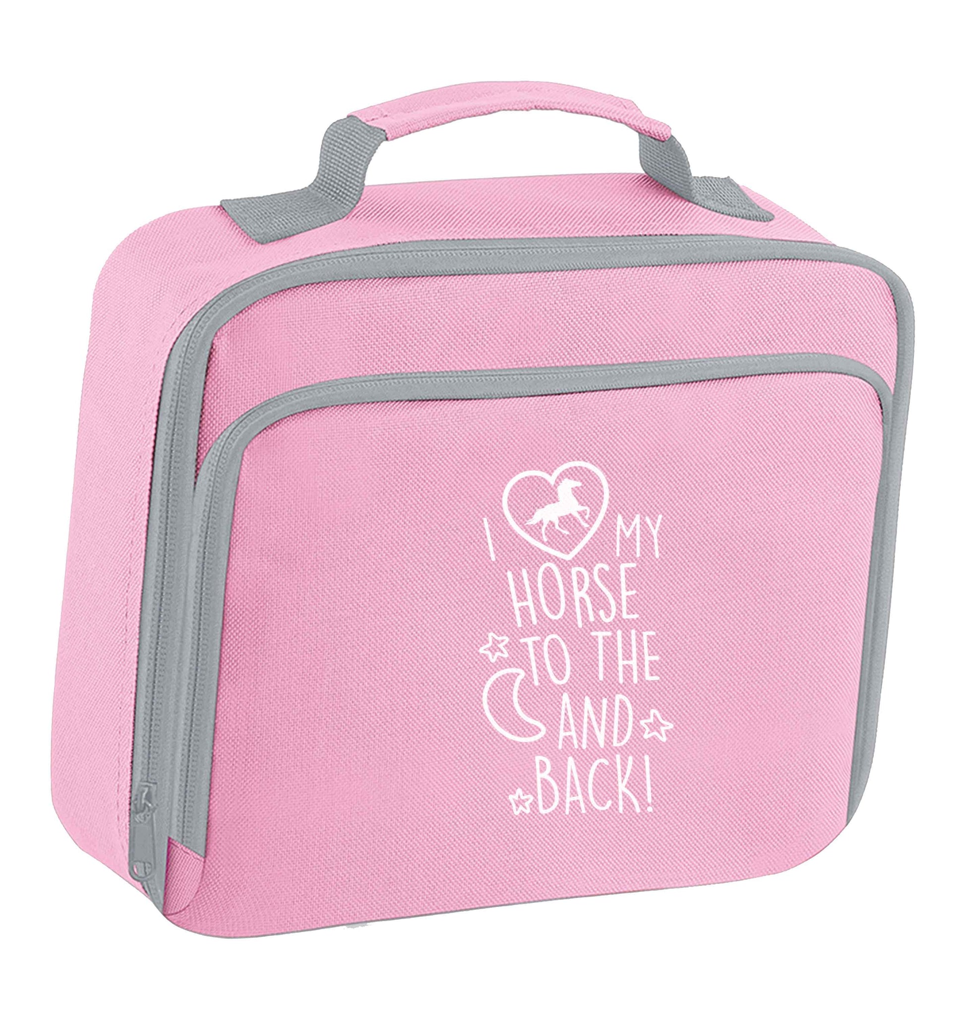I love my horse to the moon and back insulated pink lunch bag cooler