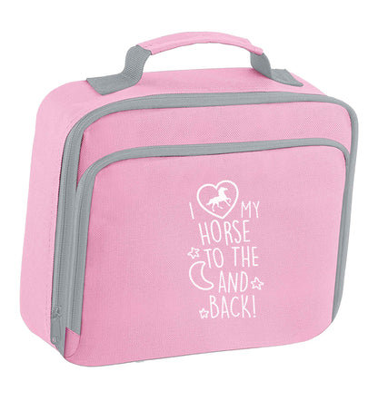 I love my horse to the moon and back insulated pink lunch bag cooler