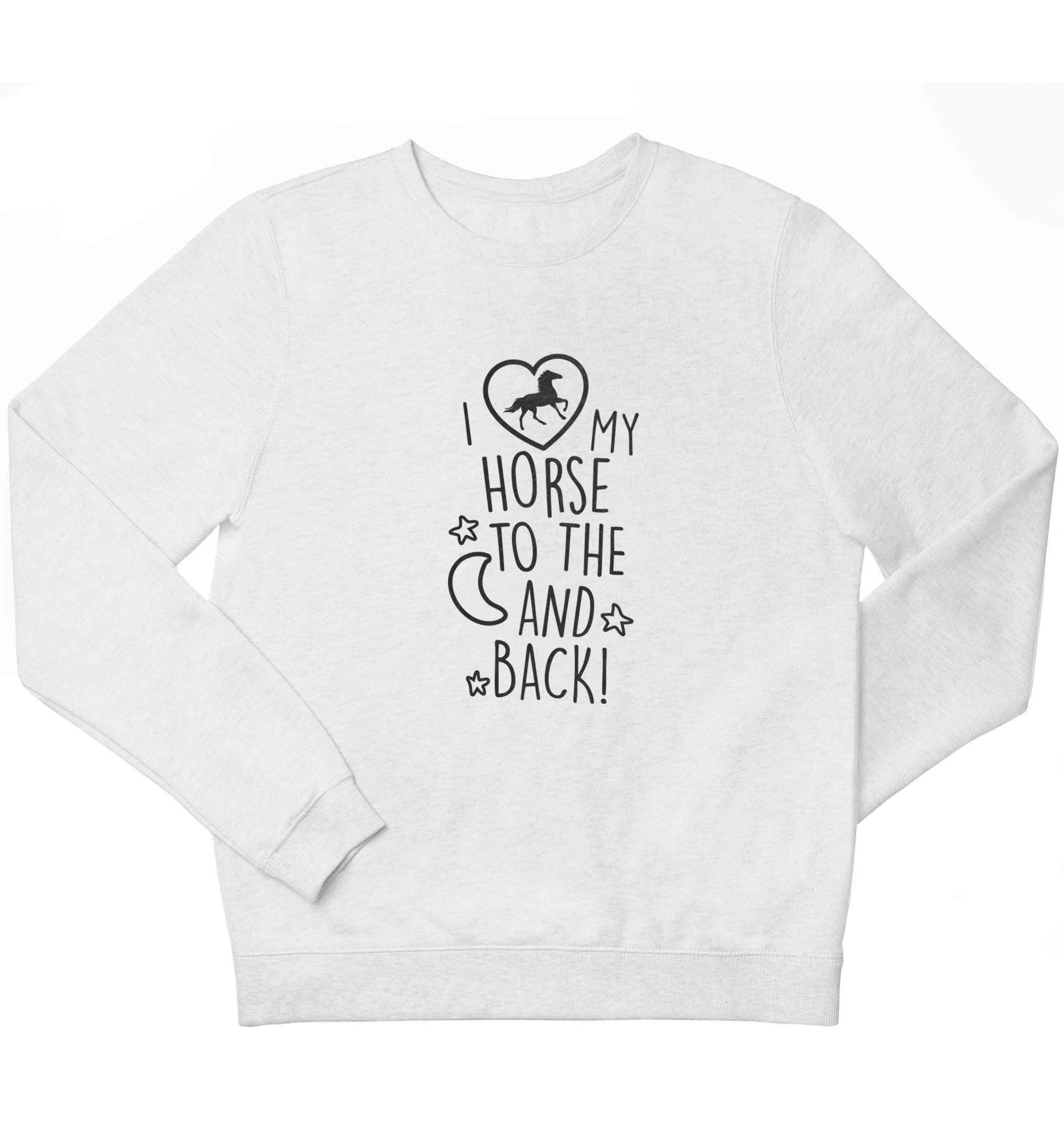 I love my horse to the moon and back children's white sweater 12-13 Years