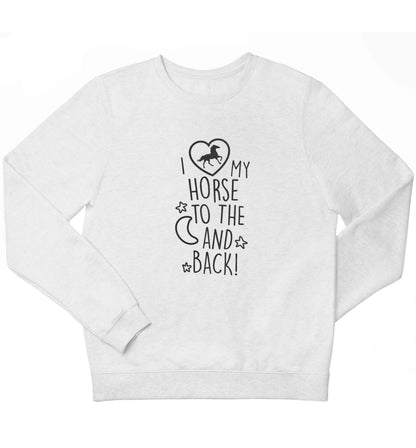 I love my horse to the moon and back children's white sweater 12-13 Years