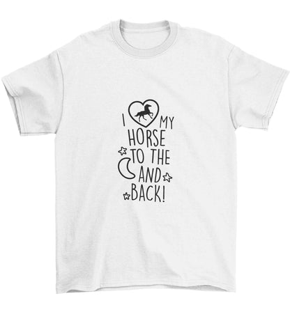 I love my horse to the moon and back Children's white Tshirt 12-13 Years
