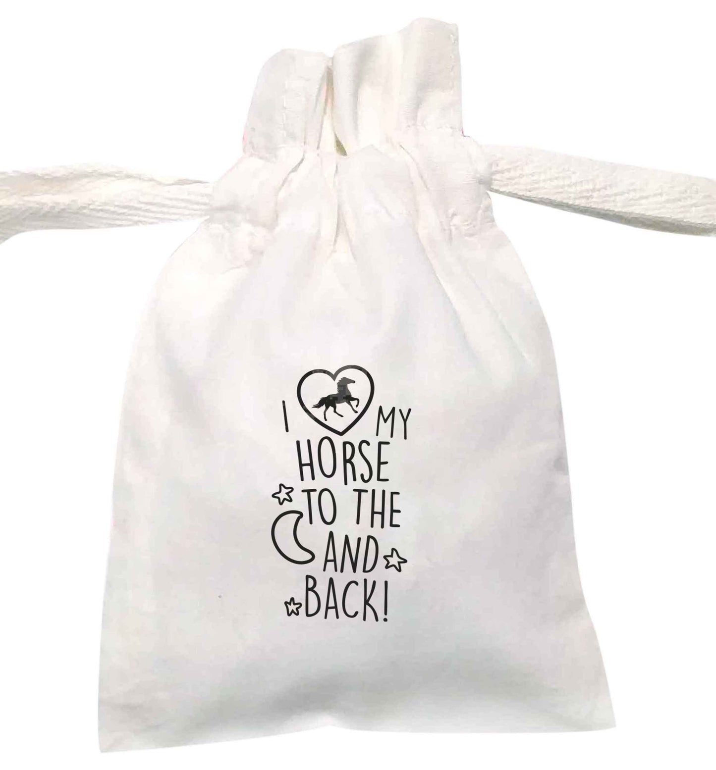 I love my horse to the moon and back | XS - L | Pouch / Drawstring bag / Sack | Organic Cotton | Bulk discounts available!