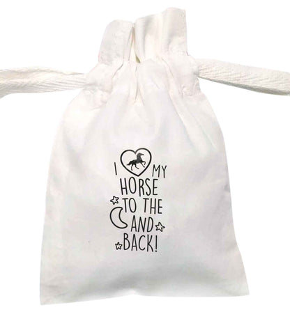 I love my horse to the moon and back | XS - L | Pouch / Drawstring bag / Sack | Organic Cotton | Bulk discounts available!