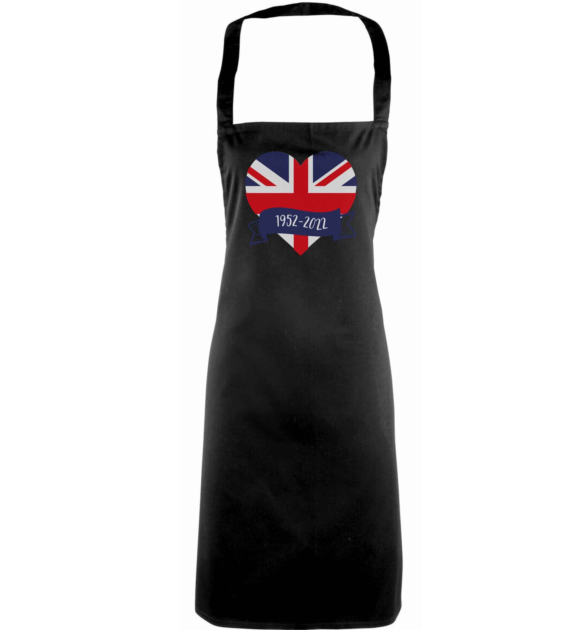 British flag heart Queens jubilee adults black apron