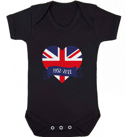 British flag heart Queens jubilee baby vest black 18-24 months